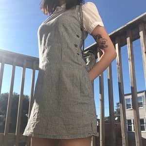 vintage black and white gingham mini dress